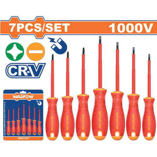 Wss7407 7 Pcs Insulated Screwdriver Set - Color: Orange