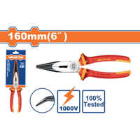 Wpl4936 Insulated Bent Nose Pliers - Steel, Plastic Handle, Red | Industrial Usage, 1 Year Warranty