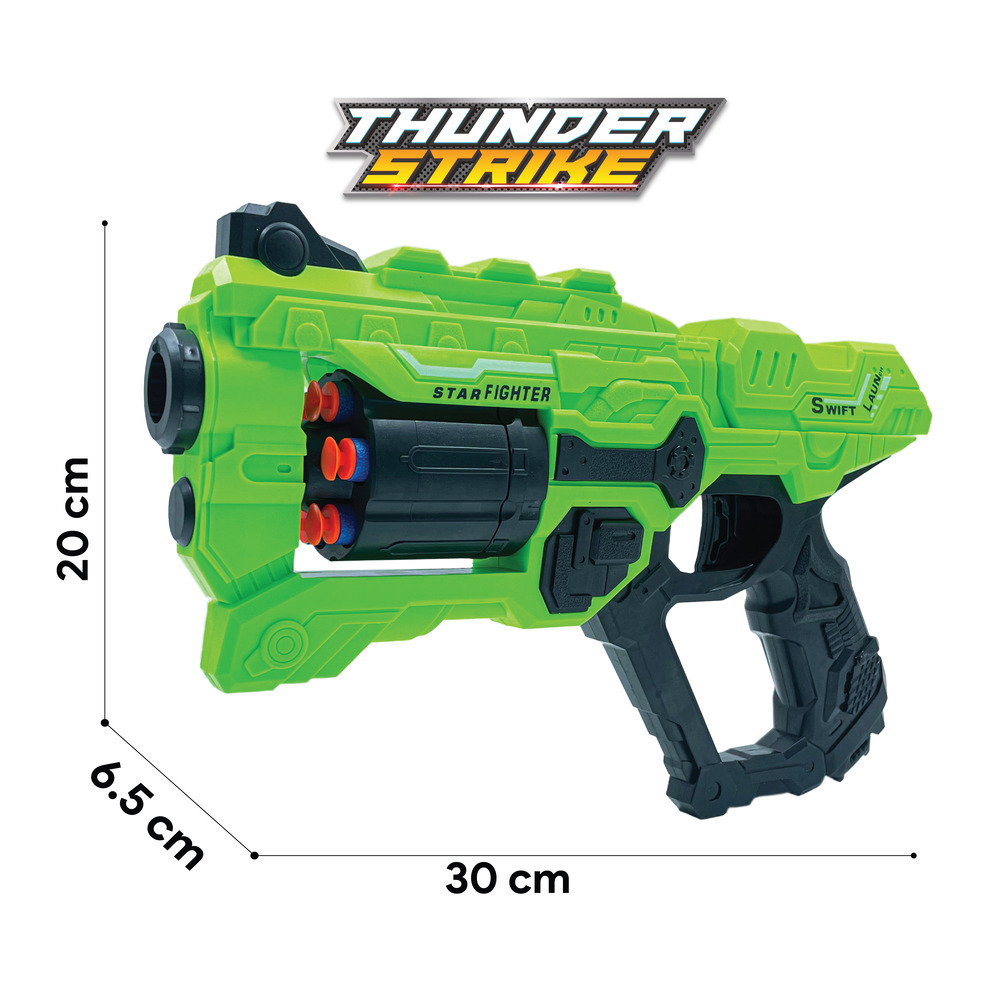 Thunder Strike Toy Gun with 6 Dart Rotating Drum - Available in 10 Colors (2915)
