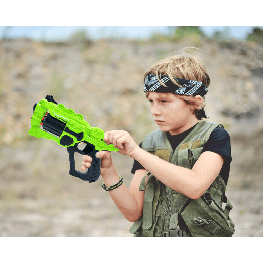 Thunder Strike Toy Gun with 6 Dart Rotating Drum - Available in 10 Colors (2915)