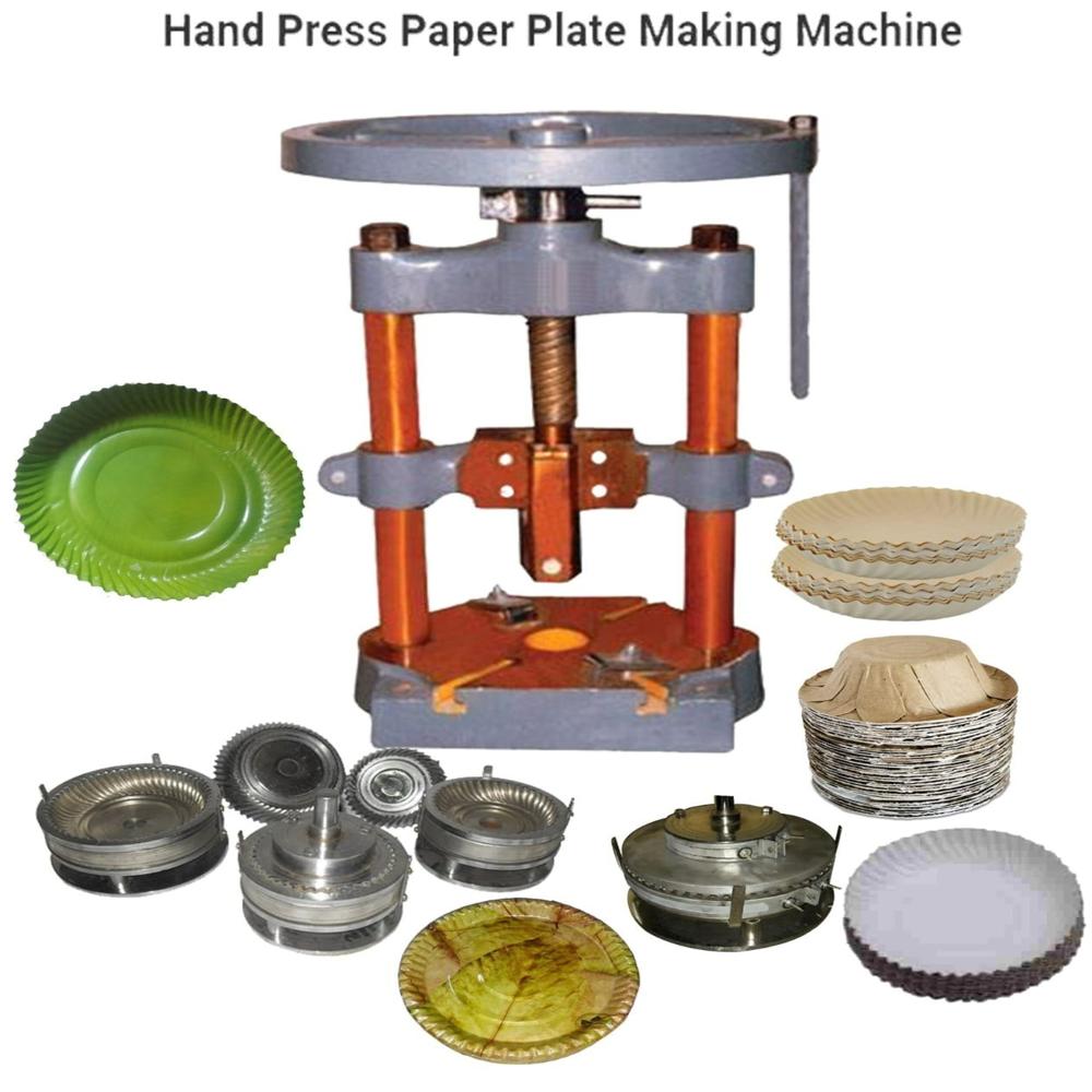 Single Die Manual Paper Plate Machine - Color: Orange And White