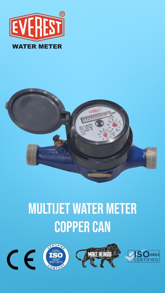 Everest Multi Jet Water Meter Class B DN15 Copper Can