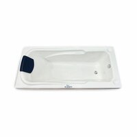 INDUS BATH 5.6x2.6 Feet Fixed Plain Bathtub With a designer headrest, and a brass pop-up waste drainage system