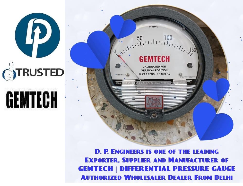 Online Dealers GEMTECH Differential Pressure Gauge - D.P.ENGINEERS