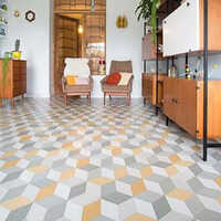 Pvc Flooring Sheet - 2 Millimeter Thickness, 78x78 Inches Size, Multi Colors, Matte Finish, Easy To Install, Water Absorption Properties