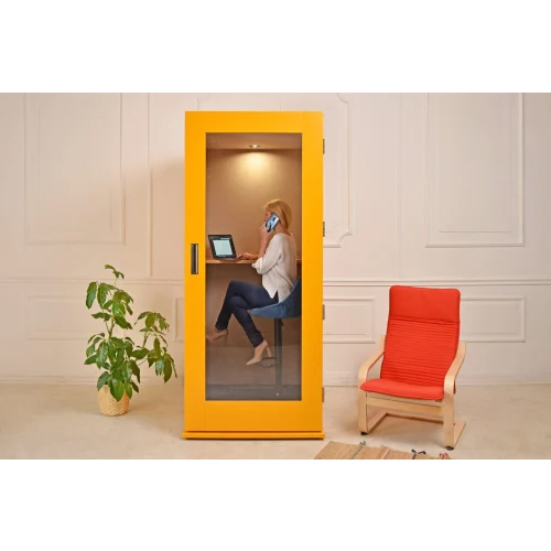 Sound Proof Telephone Booths - Color: Yellow