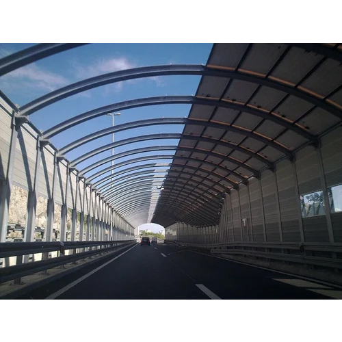 Steel Highway Noise Barrier - Color: Gray