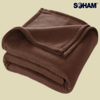 Pr-2012-soham Polyester Fleece Blankets - Polar Fleece, 90x60 Inches, Camel/navy Blue/blue/maroon | Soft, Smooth Texture, Lightweight, Hypoallergenic, Ideal For All Seasons