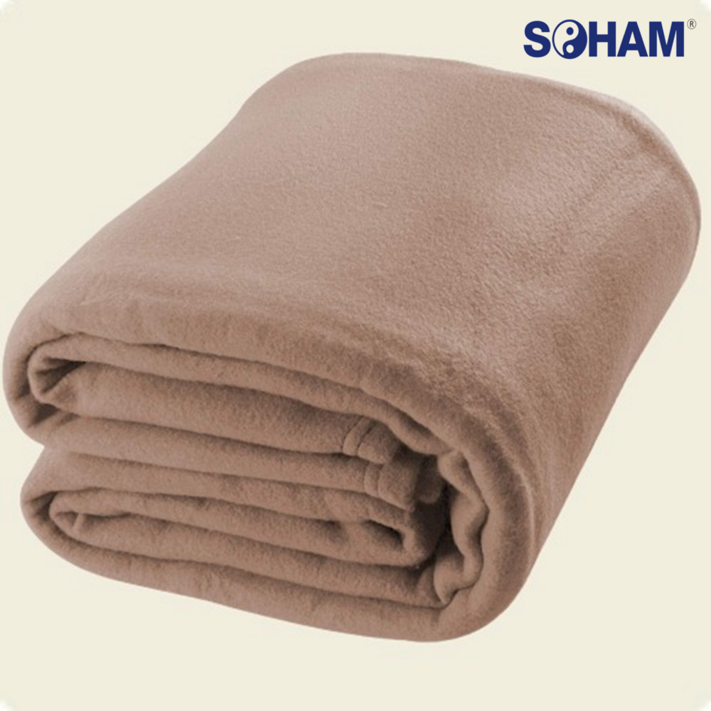 Pr-2012-soham Polyester Fleece Blankets - Polar Fleece, 90x60 Inches, Camel/navy Blue/blue/maroon | Soft, Smooth Texture, Lightweight, Hypoallergenic, Ideal For All Seasons