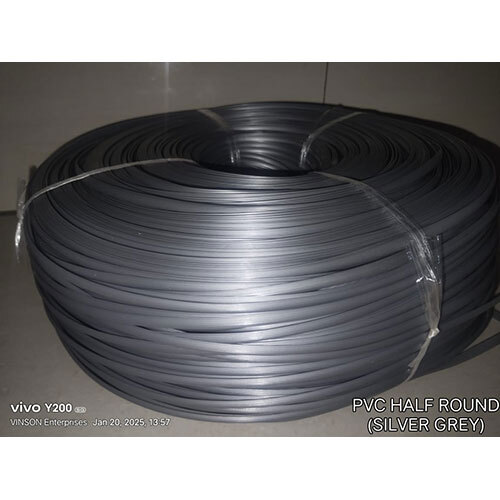 Pvc Half Round Wire(Silver Grey) - Color: Silver And Grey