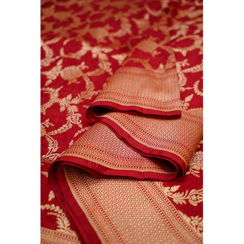 Red Handwoven Banarsi Embroidery Saree