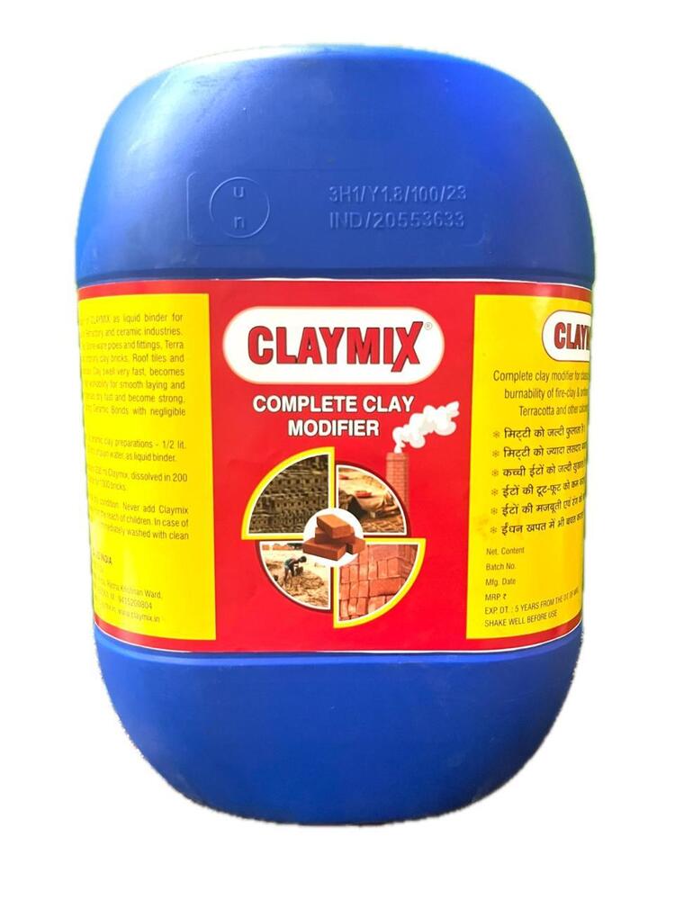 Claymix Mud Bricks Chemical - Liquid Binder For Clay Mixtures, Enhances Plasticity & Workability, Fast-drying & Strong Bonds, Reduces Cracks And Breakages