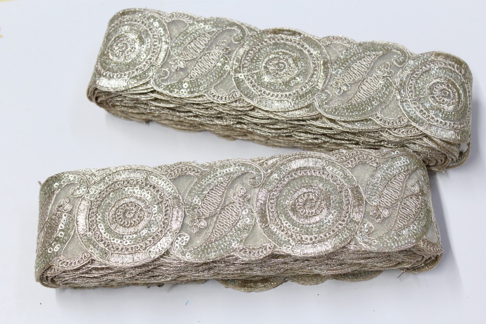 Pelmet Sequence With Coding Lace - Material: Sequins, Size: 2 Inch, Color: Pel Met | Design: Fancy Border Lace, Style: Female, Width: 2 Inch