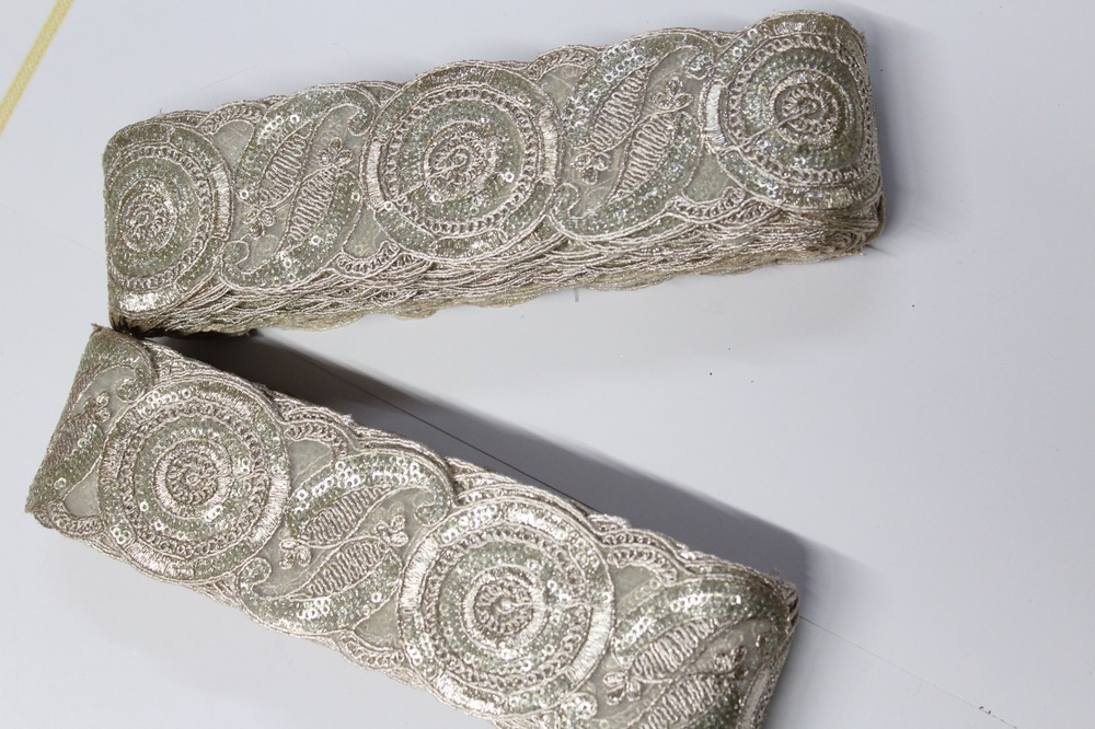 Pelmet Sequence With Coding Lace - Material: Sequins, Size: 2 Inch, Color: Pel Met | Design: Fancy Border Lace, Style: Female, Width: 2 Inch