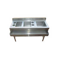 Cocktail Station With Speed Rail - Stainless Steel, Sizes S, M, L, Silver Color, Modern Rectangular Design, Ideal For Organizing Bottles And Tools