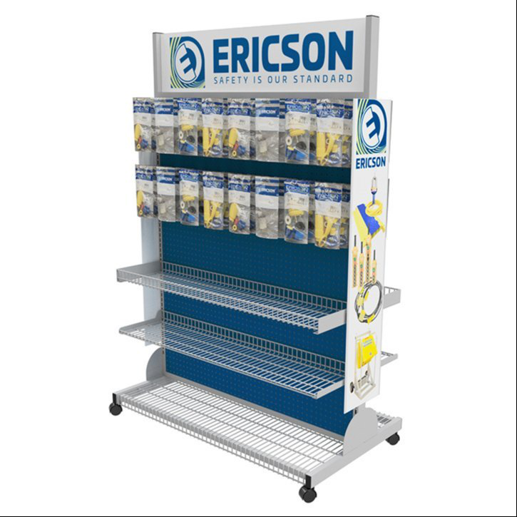 Ericson Display Rack - Metal Frame Design, 5 Tier Adjustable Shelves, Matte Black Finish, Ideal For Retail And Commercial Use, Versatile Storage Solutions