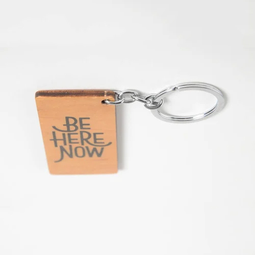 Handmade Wooden Keychain - Color: Brown