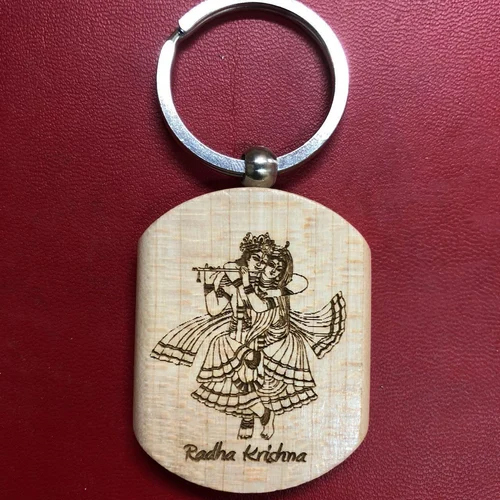 Regular Wooden Keychain - Color: Brown