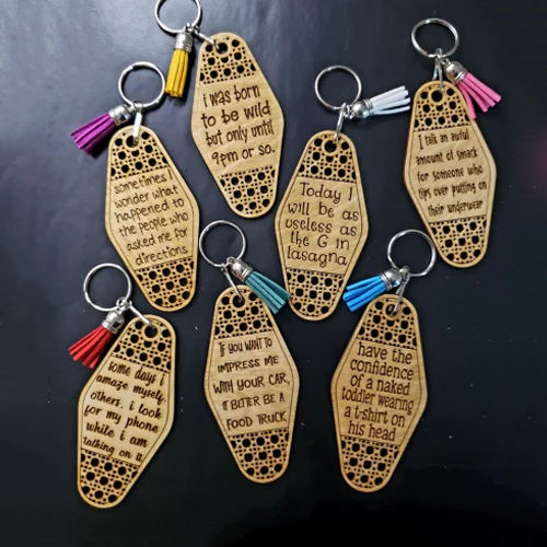 Vintage look Wooden Keychain