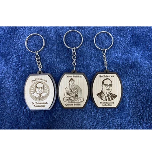 Dr Babasaheb Ambedkar Wooden Keychain