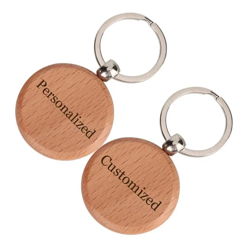 Customized Wooden Keychain - Color: Brown