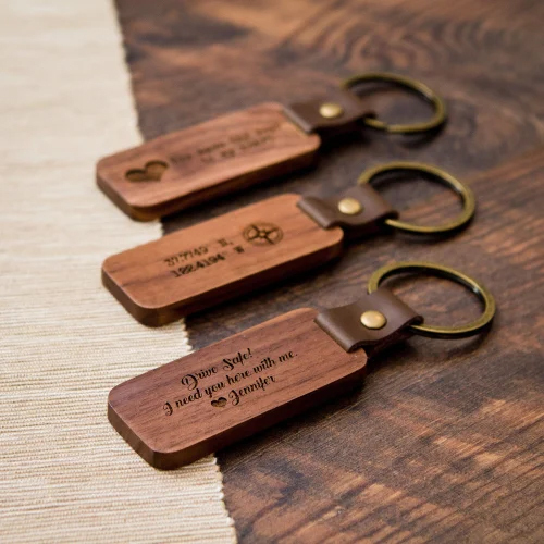 5mm Rectangular Wooden Keychain