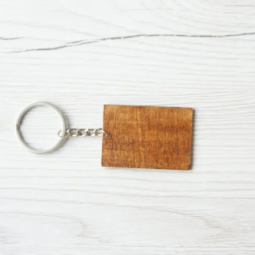 Natural Wooden Keychain - Color: Brown