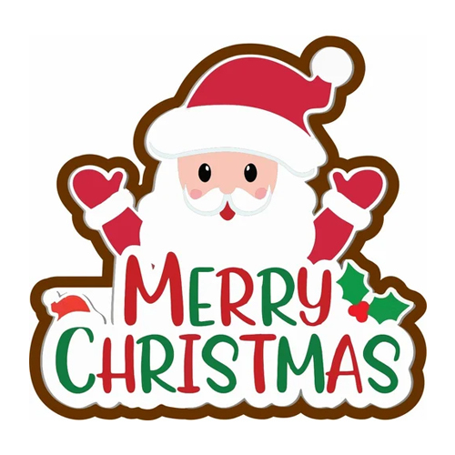 Wooden Merry Christmas Fridge Magnet - Color: Multicolor