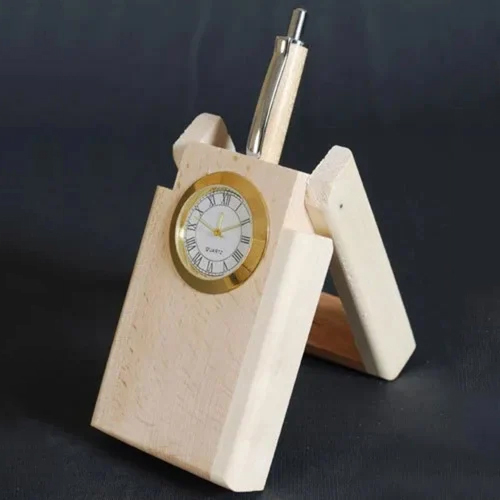 Wooden Table Top Pen Stand