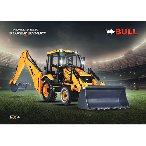 Bull Super Smart Sd76Hp Backhoe Loader, ,4 Wheel Drive - Color: Yellow & Black