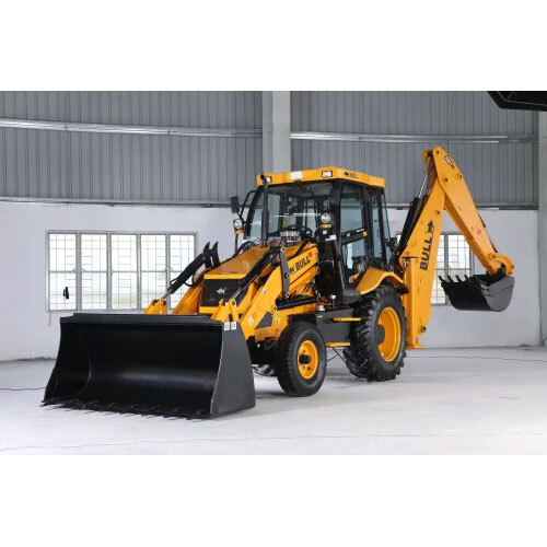 Bull Hd76Hp Backhoe Loader, Heavy Duty 2 Wheel Drive - Color: Yellow & Black