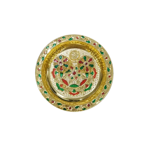 Pooja Thali Rakhi Platter - Color: Golden