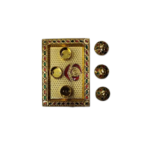 Haldi Kumkum Plate - Color: Golden