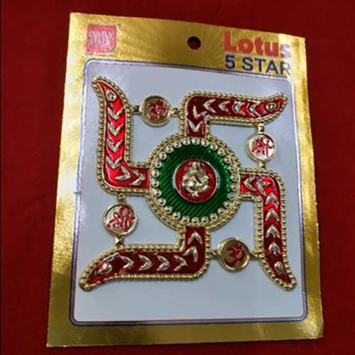 Puja Swastik Sticker - Color: Multicolor