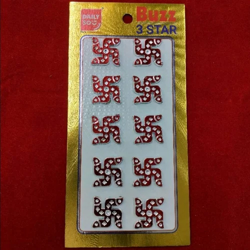 Pvc Swastik Sticker - Color: Red