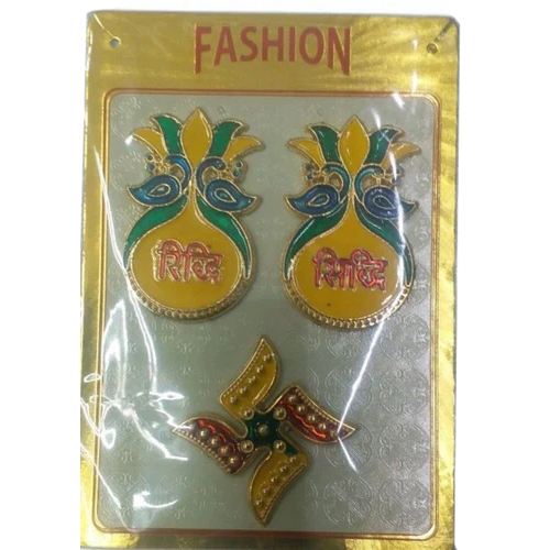 Ridhi Sidhi Meena Fiber Sticker - Color: Golden