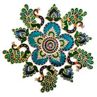 Design Diamond Rangoli - Acrylic Material, Multicolour Peacock Shape | Exquisite Home Decor for Festivals & Special Occasions