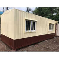 Ms Portable Cabin - Steel, 8-10 Ft Height, Beige, 50-100mm Thick Wall Panels | High Wind Resistance, Sliding Windows, Insulation Option