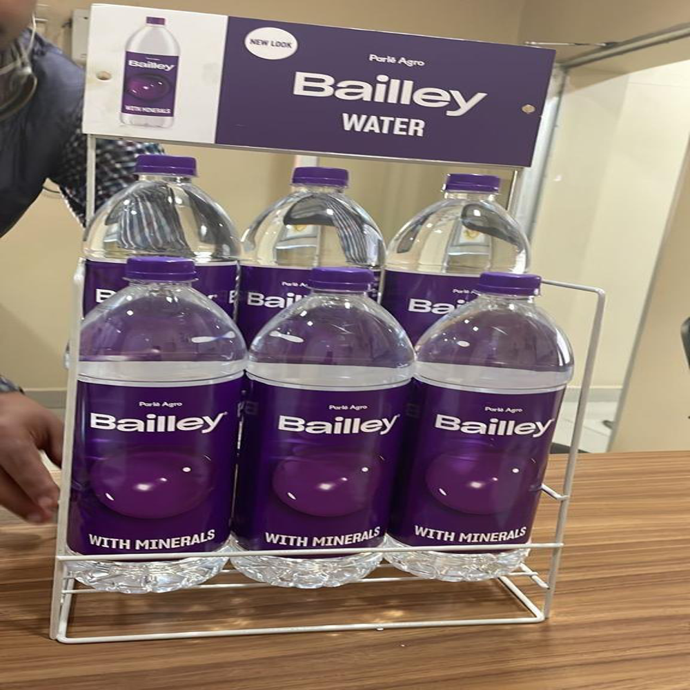 Bailly Water Display Stand - Durable Steel Frame, Adjustable Height , Versatile Design for Retail, Showcasing Beverages & Accessories