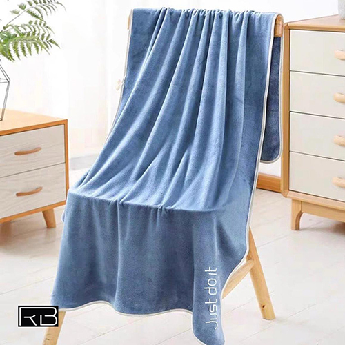 Blue Color Cotton Towel - Age Group: Adults