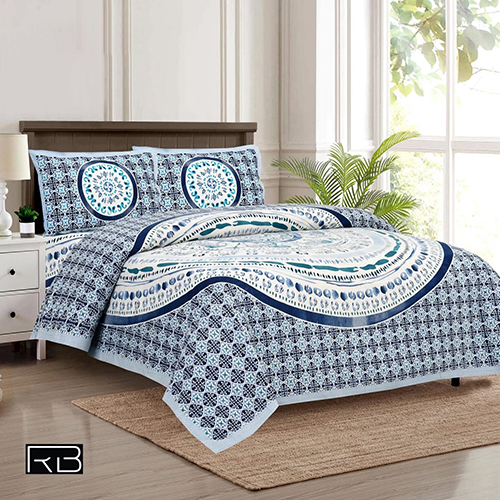 Jaipuri Cotton Bedsheets - 100% Cotton, Full Size , Vibrant Printed Patterns, Washable & Non-shrink