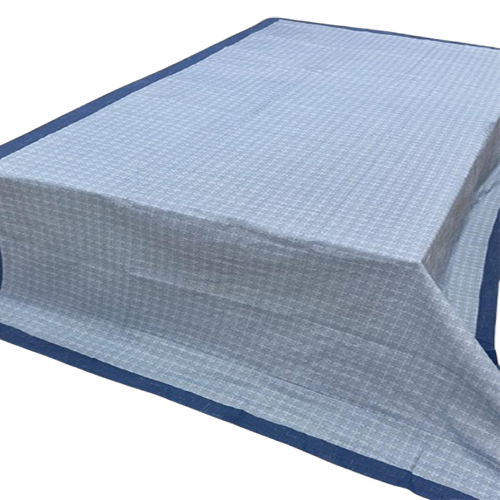 Digital Check Premium Pure Cotton Blue Color  Topsheet