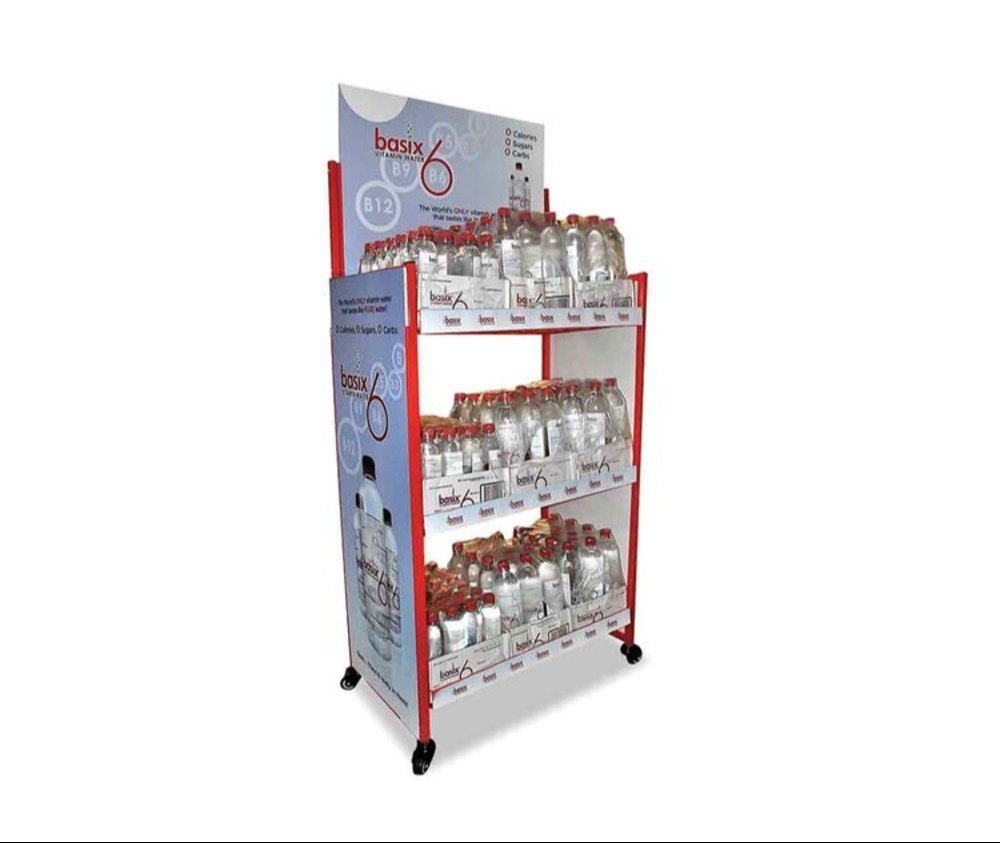 Vista Display Rack - Metal Construction, 60x24 Inches, Sleek Black Finish | Ideal For Product Visibility, Easy Customer Access, Organized Display