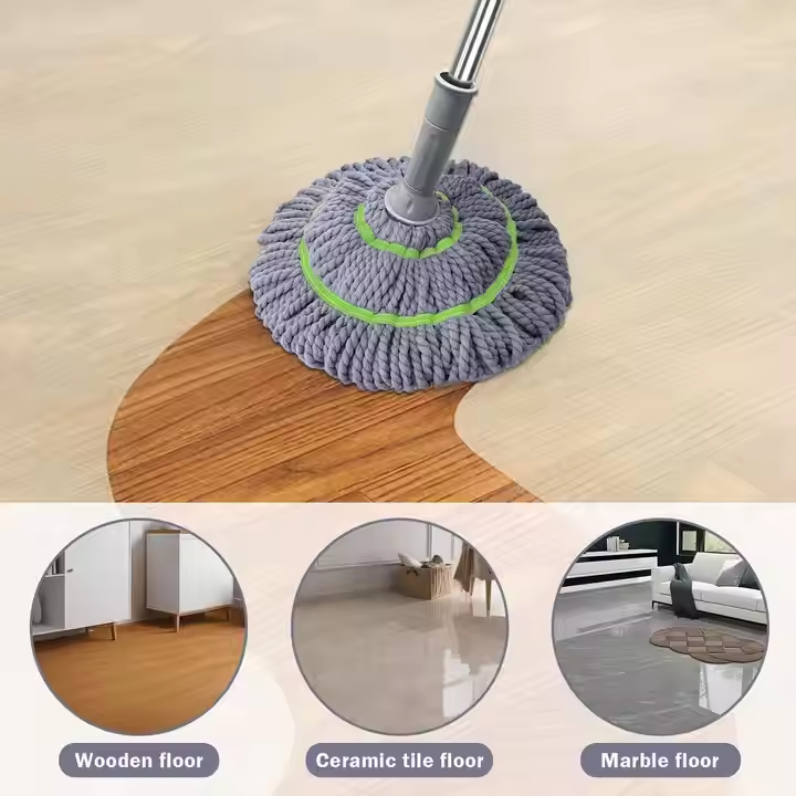 Twist Floor Cleaning Mop - Stainless Steel & Microfiber, Different Sizes Available, Durable Design For Industrial And Home Use