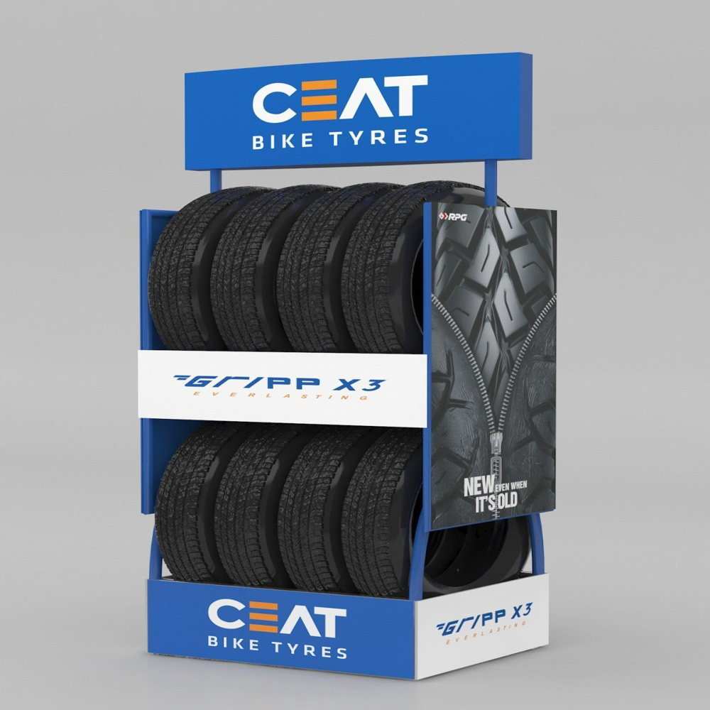 Pirelli Tyre Display Stand - Durable Metal, Space Efficient Design | Versatile For Retail Environments, Ideal For Tyre Showcasing