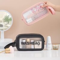 Plain Black Wash Bag
