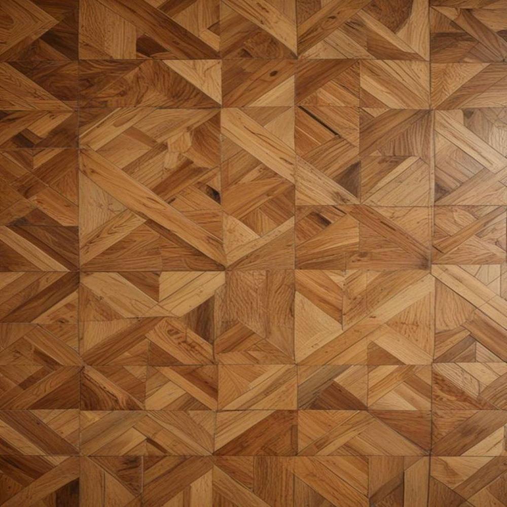 Geometric Walnut Parquet Flooring - Color: Rich Dark Brown