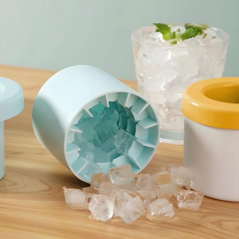 Silicone Ice Cubes Bucket Cylinder - Silicone Material, Available In Different Sizes | Manual Installation For Home And Hotel Use