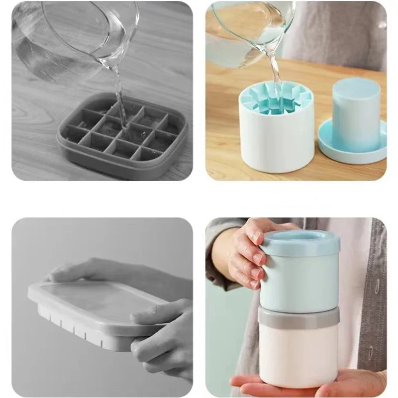 Silicone Ice Cubes Bucket Cylinder - Silicone Material, Available In Different Sizes | Manual Installation For Home And Hotel Use