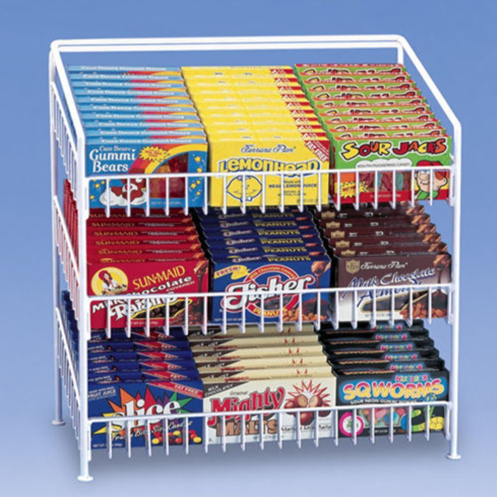 Chocolate Display Rack - Metal & Acrylic Structure, Adjustable Shelves & Built-in Lighting | Versatile Retail Fixture For Prominent Product Showcase